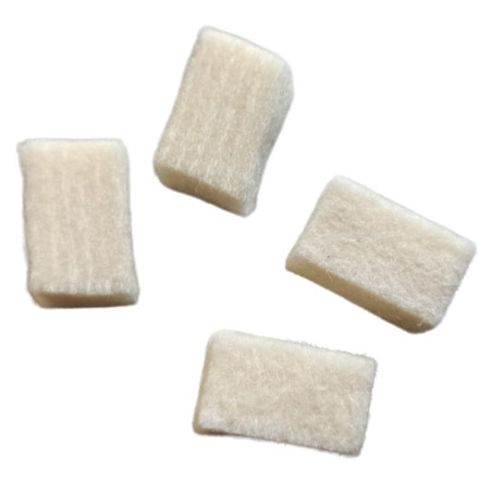 Filc listwy oporowej młotków, biały, cięty, 9,0 x 9,8 x 16,5 mm