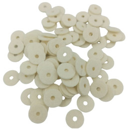 Krążki kaszmirowe na sztyfty okrągłe  gr.1,6 x 12/3,5 mm, białe