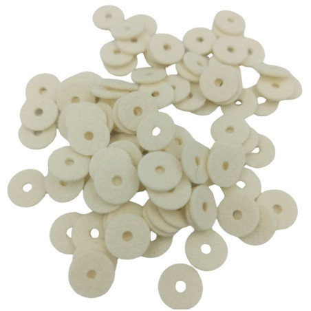 Krążki kaszmirowe na sztyfty okrągłe  gr.1`6 mm` białe
